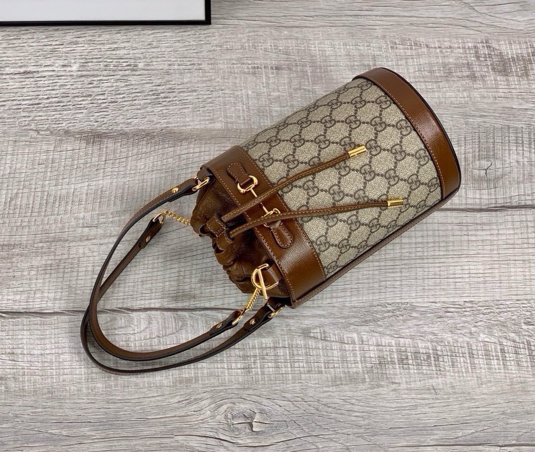 Gucci Horsebit 1955 Series Bucket Bag Brown